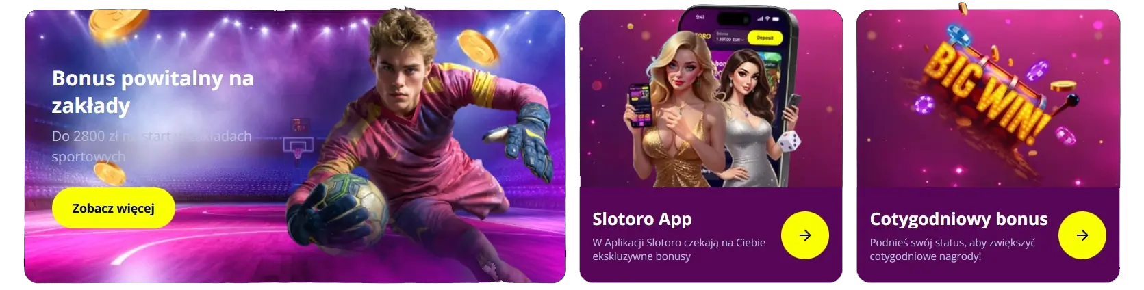 Bonusy doładowujące — tygodniowe